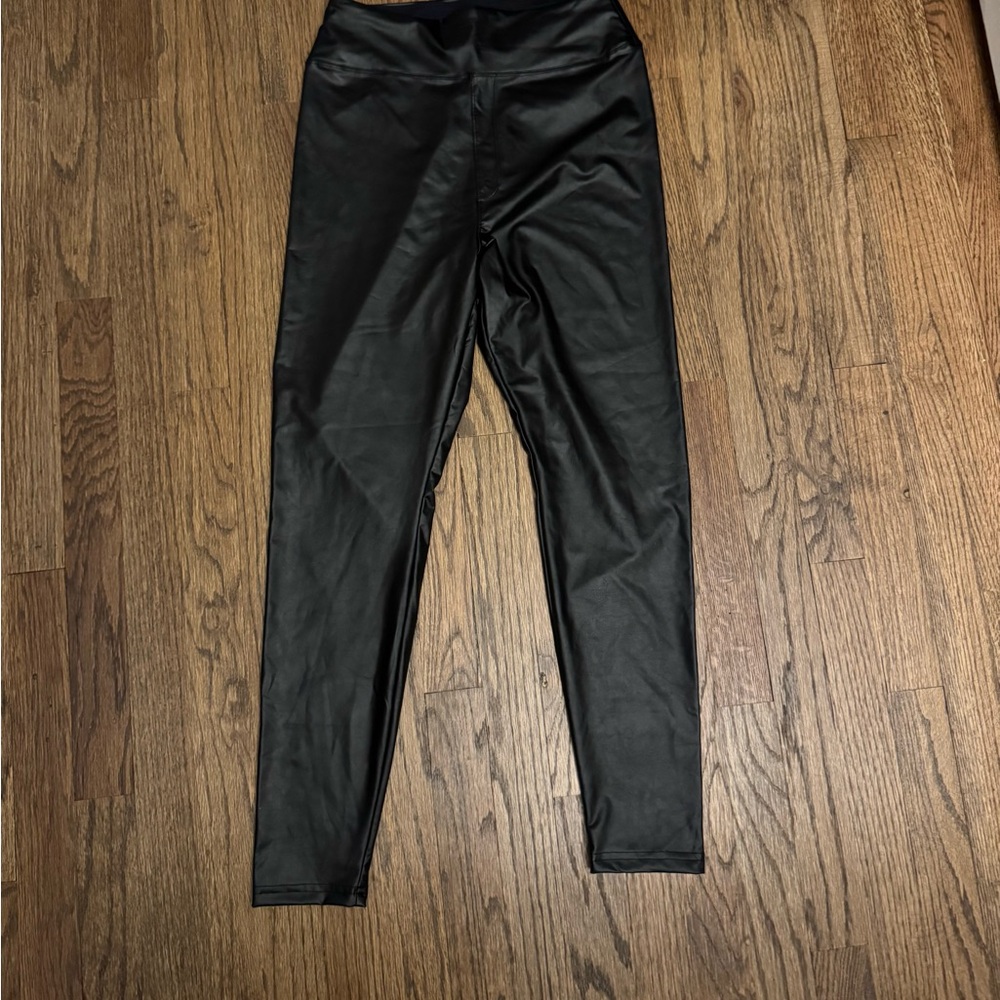 Offline Aerie Sleek Black Faux Leather Leggings
